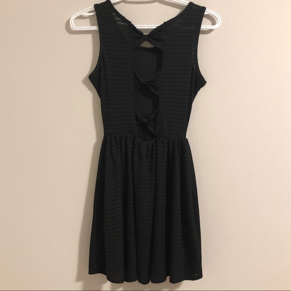LBD semi sheer sleeveless black mini dress - Picture 4 of 9